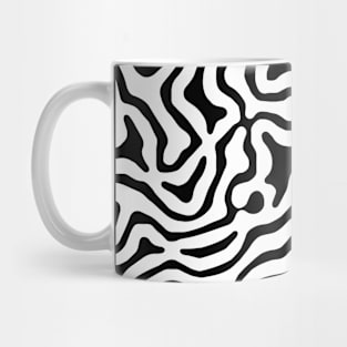 Black and White Abstract Liquid Lines Pattern Mug